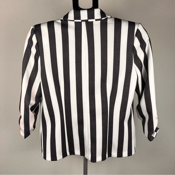 NYCC Gray & White Striped Blazer Small
Monochrome Striped Women's Blazer - Picture 2 of 8